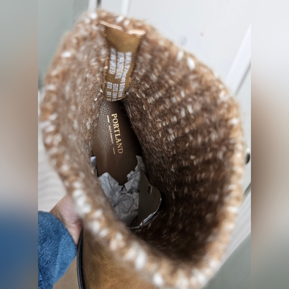 Portland Boot Company Women's Cozy Sweater Knit Bootie Cognac - Picture 12 of 12